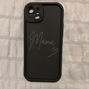 Black Phone Case with 'Mama' Design